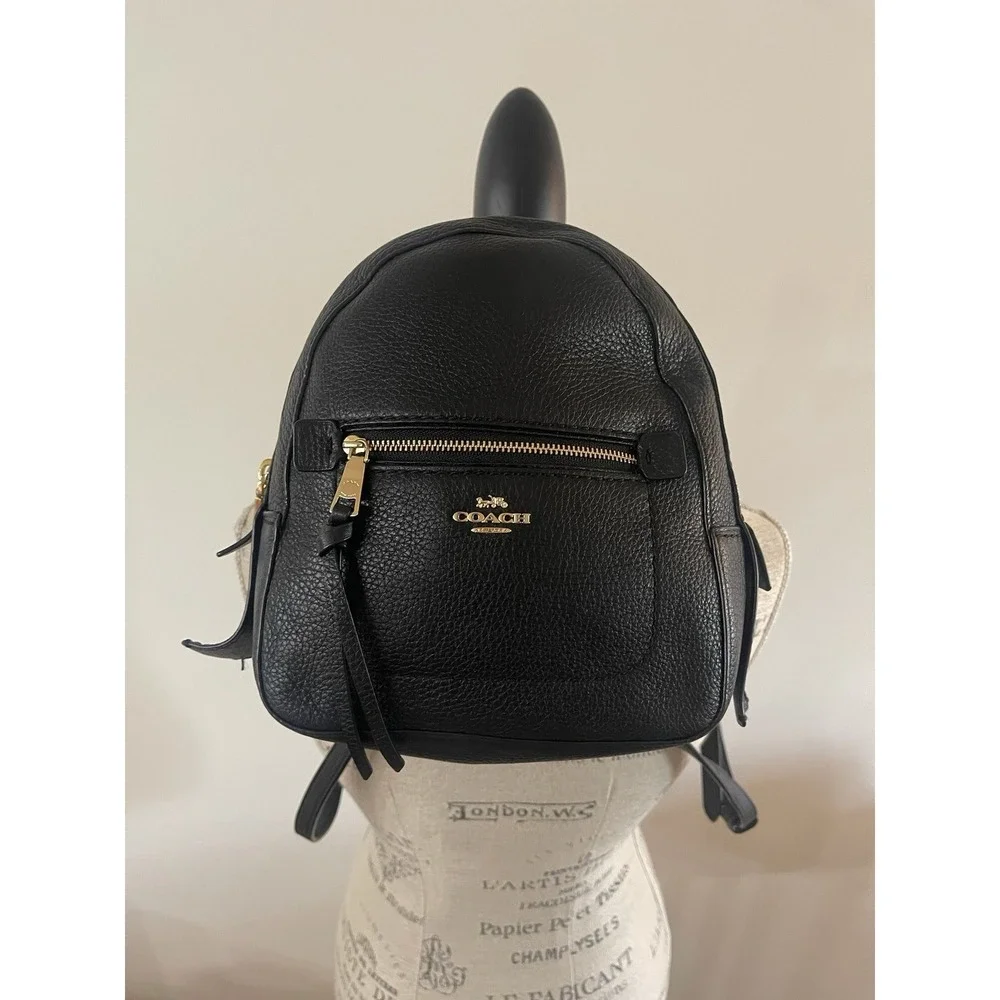 Coach F30530 Andi Backpack‎ - Black/Light Gold Pebbled Leather